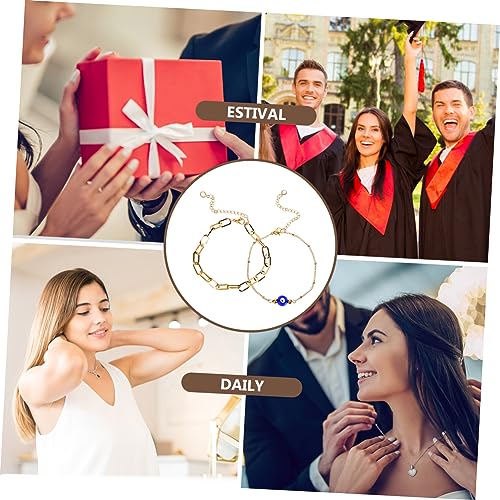 GALPADA Einstellbares Evil Eye Armband Damen Blaues Perlenarmband Teiliges Charm Armband Handgelenkschmuck für Frauen und Mädchen von GALPADA