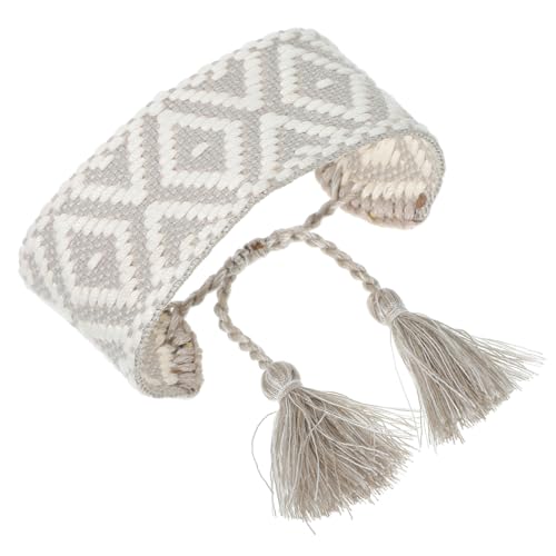GALPADA Gewebtes Damenarmband Quastenarmband Mit Verstellbarem Kreisdesign Natürliches Armreif-accessoire Für Frauen Rustikales Geflochtenes Handgelenkschmuck von GALPADA