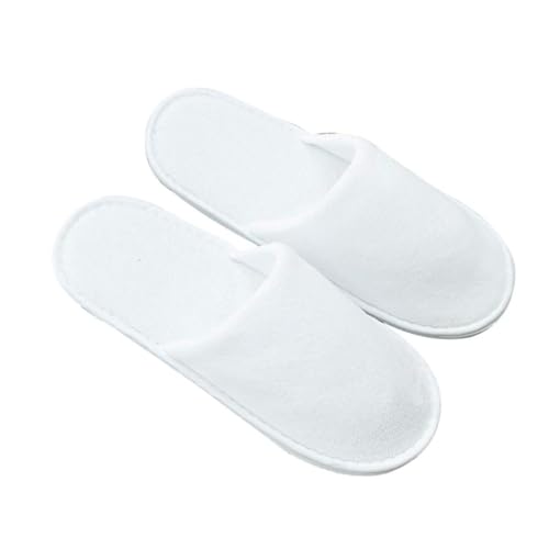 GALPADA Einweg Hausschuhe aus weichem Material mit rutschfester EVA Sohle atmungsaktiv für Gäste Hotel Reisen und Indoor Nutzung Weiß von GALPADA