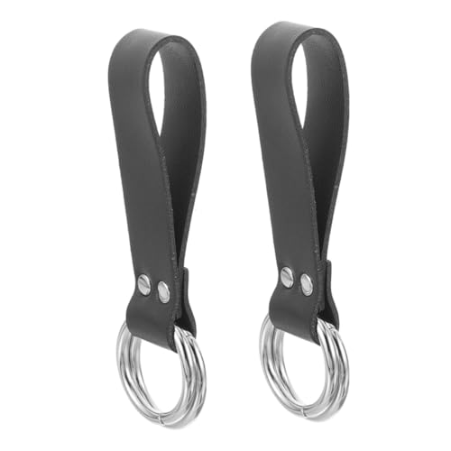 GALPADA 2stücke Mittelalter-rockgürtelclip Renaissance-hosenzubehör Aus Pu-material Mit Ring Damen-gürtelschlaufe Für Wandern Party Cosplay Reisen Schlüsselhalter Schwarzer von GALPADA