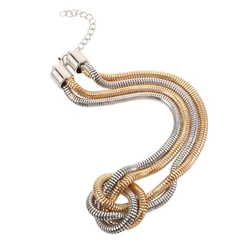 GALPADA Kette Aus Gemischten Metallen Einzigartige Halskette Schlüsselbeinkette Für Frauen Und Männer Geknotete Chokerhalskette Verstellbare Geknotete Halskette Choker Für Frauen von GALPADA
