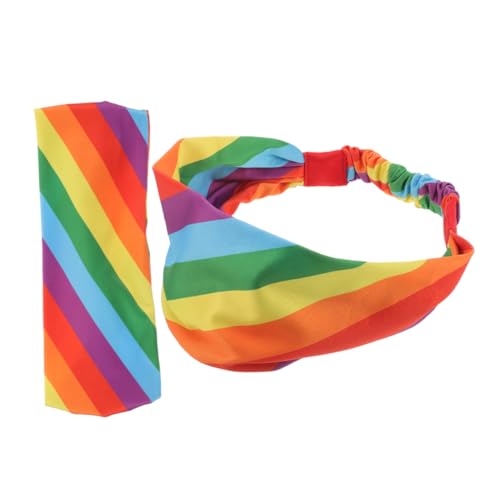 GALPADA 2stücke Elastische Stirnbänder Regenbogen-sport-haarbänder Für Training Und Yoga Schweißbänder Mit Hoher Absorptionsleistung Atmungsaktive Kopftücher Für Damen Und Herren von GALPADA