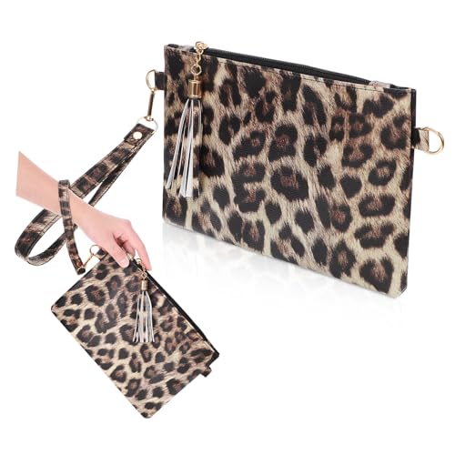 GALPADA Elegante Damen Clutch Handtasche Leopardmuster PU Abendtasche für Formelle Anlässe Hochzeit Party Prom von GALPADA