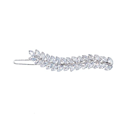 GALPADA Elegante Haarspange mit Blattdesign und Funkelnden Strasssteinen Haarklammer für Damen Feine Verarbeitung Modisches Haarzubehör für und Dünnes Haar Silberfarben von GALPADA