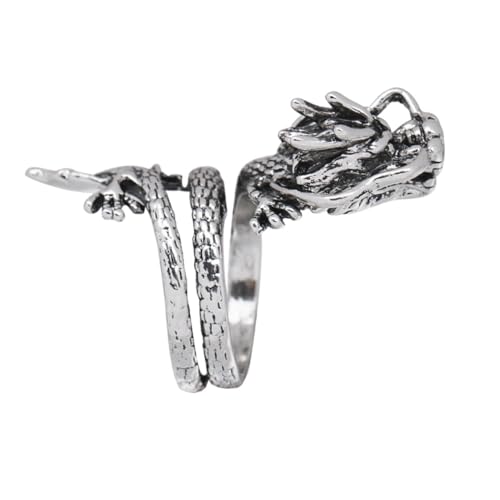 GALPADA Eleganter Herrenring mit Retro drachenmotiv Modischer Robuster Fingerring aus Verschleißfestem Legierungsstahl Stilvolles Schmuckstück für Geburtstag Hochzeit und Jubiläum von GALPADA
