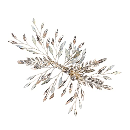 GALPADA Eleganter Hochzeit Haarschmuck Silberfarbener Wasserfall Haarklammer mit Kristallverzierung für Damen Braut Party Festliche Anlässe von GALPADA