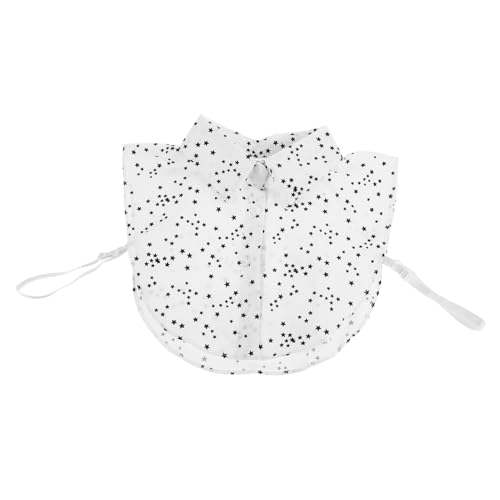 GALPADA Chiffonkragen Mit Sternendruck Für Damen Abnehmbarer Dicker Kragen Für Pullover Falscher Kragen Für Damen Und Mädchen Weißes Lätzchen von GALPADA