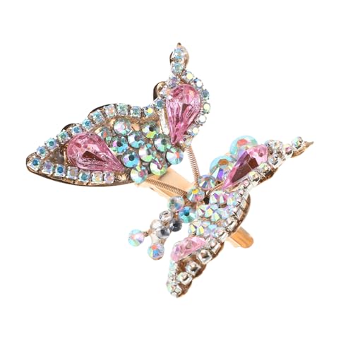 GALPADA Eleganter Schmetterling Haarclip mit Beweglichen Flügeln Funkelnde Haarspange mit Strasssteinen Leichter Haarschmuck für Damen und Mädchen Hält Stray Hairs Fest bei Partys und von GALPADA