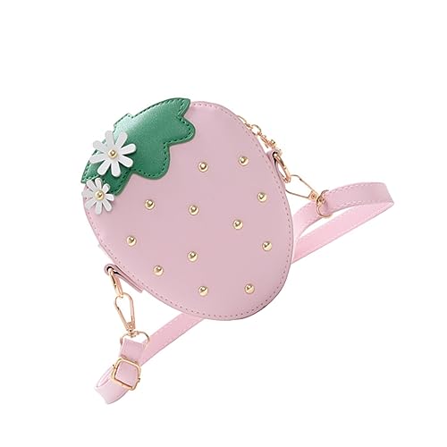GALPADA Erdbeerform Umhängetasche Für Mädchen Mit Münzfach Aus Pu Kleine Handtasche Mit Verstellbarem Riemen Als Schultertasche Für Junge Mädchen Und Jugendliche von GALPADA