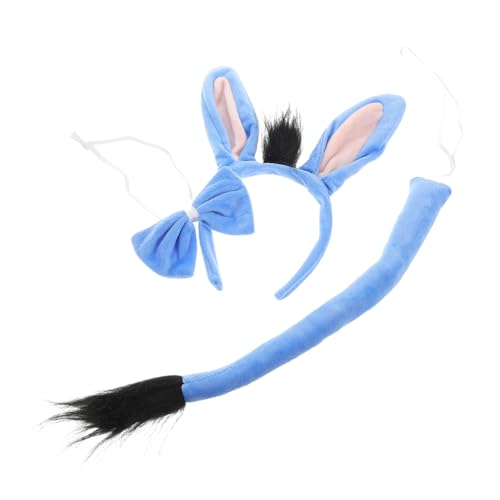 GALPADA Eselkostüm-zubehörset Mit Stirnband Für Eselohren Eselschwanz Und Fliege Tierkostüm Für Cosplay Und Halloween-veranstaltungen von GALPADA