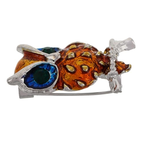 GALPADA Eulenbrosche aus Langlebiger Zinklegierung Handgefertigtes Design Tierbrosche für Anzug Mantel Schal Geeignet für Damen und Herren Einzigartiges Schmuckaccessoire von GALPADA