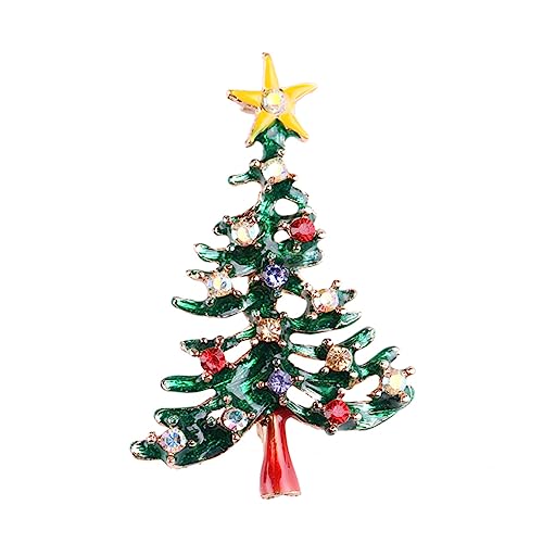 GALPADA Farbige Kristall Strass Brosche Für Weihnachten Charmante Brustnadel Festliches Kleidungszubehör Ideal Weihnachtsgeschenk Oder Für Weihnachtsfeiern Vintage Style von GALPADA