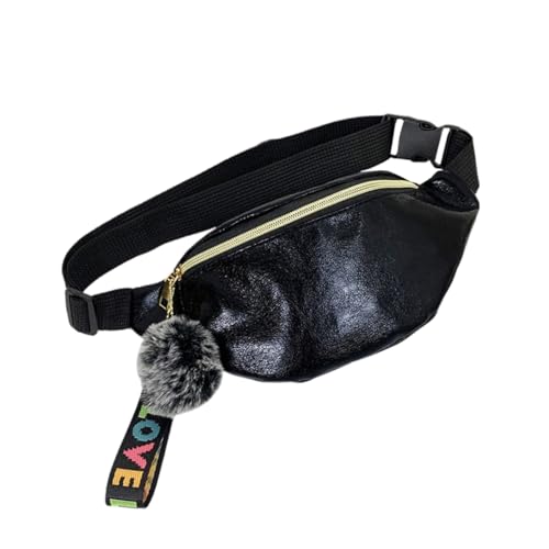 GALPADA Farbverlaufstaschen Taille Tasche Frauen. Sport-Hüfttasche Bun- Taschen für Frauen schwarz Weißer Tanzanzug Sport-Gürteltasche glänzende Kulturbeutel Mini Brusttasche Vorderseite von GALPADA