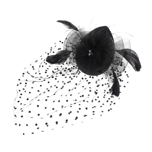 GALPADA Fascinator Haarklammer Damen Tea Party Kopfschmuck mit Netzschleier und Perlen Leichter Hochzeit Braut Haarschmuck für Bankett Vintage Stil Einfach zu Tragen und Vielseitig von GALPADA