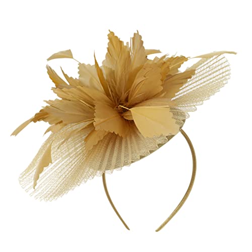GALPADA Fascinator Hut Für Damen Mit Schleier Und Blumen Eleganter Kopfschmuck Für Hochzeiten Teepartys Und Netz Und Federn Einteilig von GALPADA