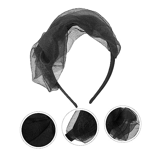 GALPADA Faszinierendes Damen Haarband Retro Stil Eleganter Französischer Hut Kopfschmuck Schwarzes Organza Diadem für Party Abendveranstaltung und Festival Bequeme Langlebige Haarschmuck von GALPADA