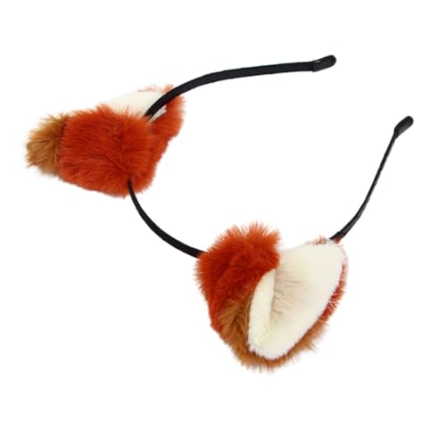 GALPADA Faux Fuchsohren Haarreifen Stirnband für Cosplay Partys Bühnenauftritte Elastisch Sicher Stilvolles Kostümzubehör Rot von GALPADA