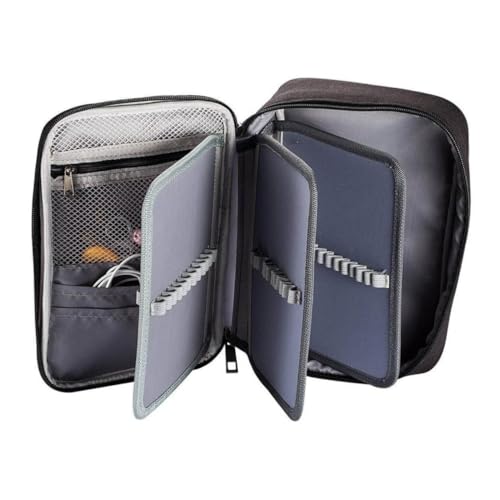 GALPADA Federmäppchen Groß mit Slots Große Kapazität Reißverschluss Stifttasche Tragbares Federmäppchen für Buntstifte Aquarellstifte Marker und Schreibwaren Schwarz von GALPADA