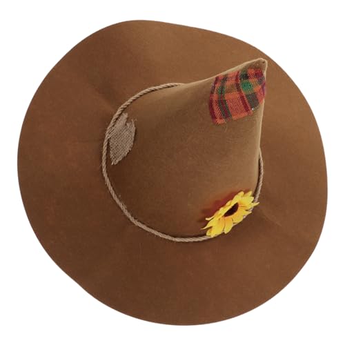 GALPADA Halloween Hexenhut Mit Sonnenblumen-design Weicher Filz Für Kostümpartys Und Feiern Bequemer Sitz Strapazierfähig Und von GALPADA
