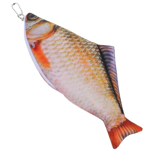 GALPADA Federmäppchen Fischform Mit Reißverschluss Aus Polyester Organizer Für Schreibwaren Make-up Und Kleine Gegenstände Praktisch Für Schule Und Reisen von GALPADA