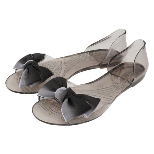 GALPADA Flache Sandalen Damen Fischmaul Sommer Schuhe Atmungsaktiv Leicht Strand Schuhe Outdoor Schwarz Passend zu Jeans Shorts Rock von GALPADA