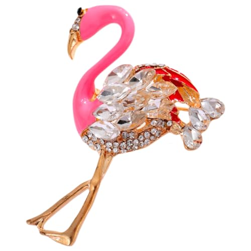 GALPADA Flamingo-Brosche Dekorative Flamingo-Anstecknadel Emaille-Vogel-Brosche Strass-Kleidernadel Metallbrosche Für Damen Und Mädchen Modisches Kleid Tasche Hochzeitsaccessoires von GALPADA