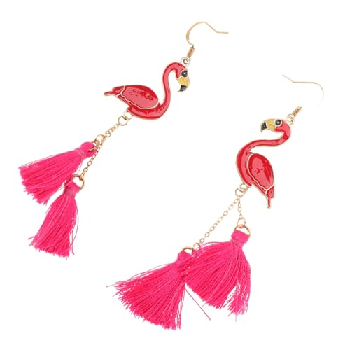 GALPADA Flamingo Ohrhänger mit Quaste Leichte Statement Ohrringe für Frauen und Teenager Farbenfrohe Tropfenohrringe aus Sicherem Legierungsmaterial Modisches Accessoire für Alltag und von GALPADA