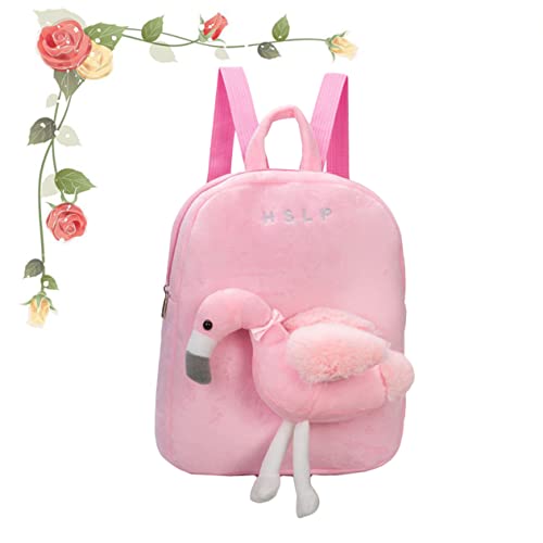 GALPADA Flamingo-Snack-Tasche Spielzeug für Kinder ausgestopftes Tierspielzeug Kinder Schulranzen zeichentasche Kinder Kleinkindrucksack zum Plüschtier Erdfarben erröten Männer und Frauen von GALPADA