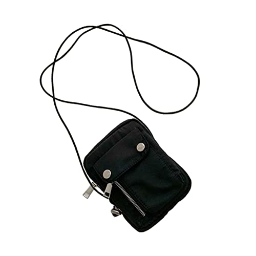 GALPADA Mini Bauchtasche Aus Canvas Für Frauen Modische Umhängetasche Für Frühling Sommer Leicht Und Praktisch Für Reisen Shopping Und Freizeit Schwarz von GALPADA