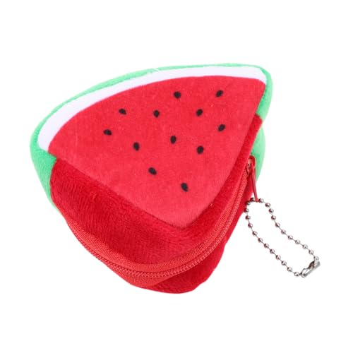 GALPADA Wassermelonen Münzgeldbörse Damen Plüsch Kleine Geldbörse Für Münzen Schlüssel Lippenstift Kompakt Tragbar Für Alltag Reisen von GALPADA
