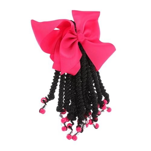 GALPADA Geflochtener mit Farbigen Perlen und Schleife Bunte Haarverlängerung Vielseitiges Haarschmuck accessoire für Mädchen DIY Zöpfe und Pferdeschwanz Modisch und Auffällig von GALPADA