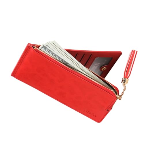 GALPADA Mini-geldbörse Für Damen Münzen Und Kleingeld Aufbewahrungstasche Mit Reißverschluss Tragbar Für Schule Einkaufen Und Arbeit Rot von GALPADA