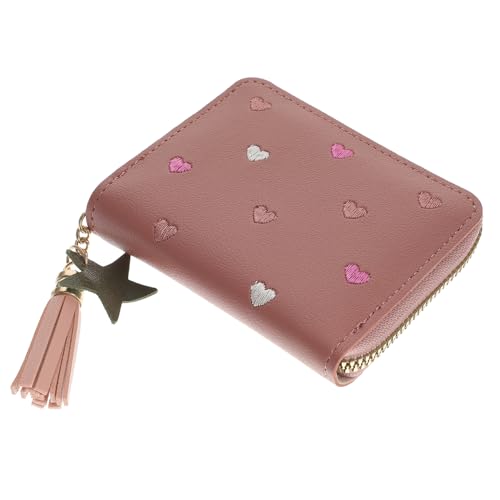 GALPADA Geldbörse Wechseltasche Aus Leder Kleingeldhalter Aus Leder Brieftaschen Aus Leder Ohrenstöpsel Kinder Kartenetui Damen Carteras Pequeñas para Mujer Kreditkarte Pu Rosa Mann von GALPADA