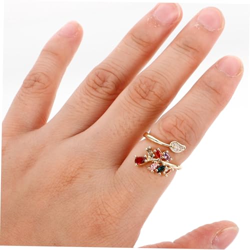 GALPADA Geometrischer Damenring mit Blumenmotiv Verstellbar Modernes Design Leichtes Metall Vielseitiger Schmuck für Alltag und Besondere Anlässe von GALPADA