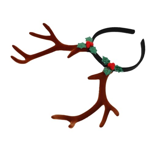 GALPADA Geweih Stirnband Rentier-Weihnachts-Stirnband Hund Reh weihnachtsgeweih weihnachten kopfschmuck Halloween-Geweih-Haarreifen glänzt Hirsch im Scheinwerferlicht, Paarkostüm Plastik von GALPADA