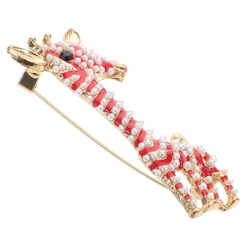 GALPADA Giraffen Brosche mit Kunstperlen Dekoration Modischer Tier Anstecker für Damen Jungen Passend für Jacken Kleider Schals von GALPADA