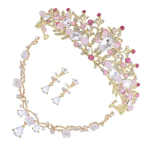 GALPADA Glänzendes Strass für Mädchen Teilig mit Geburtstagskrone Clip Ohrringen und Halskette Langlebig und Komfortabel für Festliche Anlässe und Fotoshootings von GALPADA