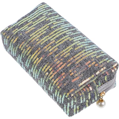 GALPADA Glitzer Kosmetiktasche mit Reißverschluss Großer Füllinhalt Aesthetic Makeup Organizer für Reisen und Zuhause Stilvolles Design mit Pailletten für Frauen und Mädchen von GALPADA