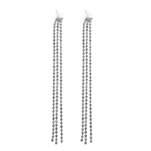 GALPADA Glitzernde Lange Quastenohrringe mit Funkelnden Strasssteinen Elegante Ohrhänger für Hochzeiten und Festliche Anlässe Voll Besetzte Brautschmuck Ohrringe mit Feiner Verarbeitung von GALPADA