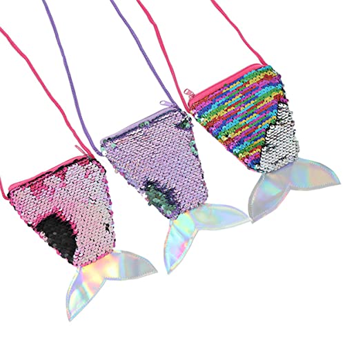 GALPADA Meerjungfrau Kordelzug Geldbörse Pailletten Schultertasche Beutel Für Reisen Einkaufen von GALPADA