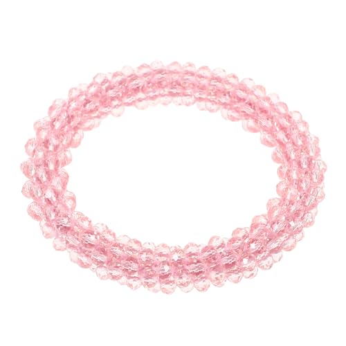 GALPADA Glitzerndes Haargummi mit Strass Elastisches Haarschmuck Accessoire für Damen und Mädchen Vielseitiger Pferdeschwanzhalter und Armband in Rosa Eleganter Haarschmuck für Party und von GALPADA