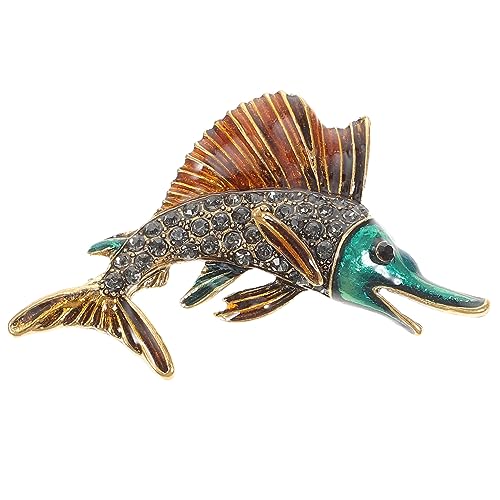 GALPADA Tierbrosche Schalbrosche Kristallbrosche Thunfischform Broschennadel Für Damen Schmuck Anstecknadel Glänzend Glatter Strass Accessoire Kleidung Schal Hut Pullover Anzug Hemd Tuch von GALPADA