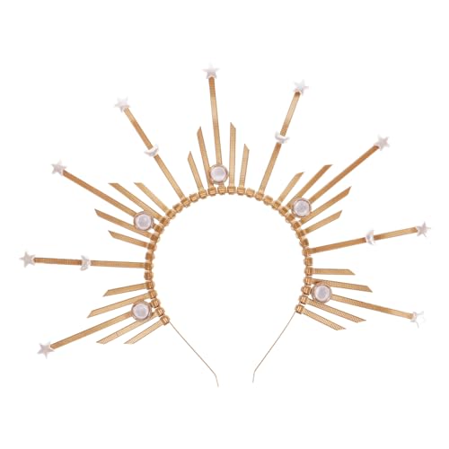 GALPADA Goldener Heiligenschein Haarreif Damen Krone Headpiece für Party Cosplay Bühne Prom Zubehör von GALPADA