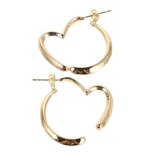 GALPADA Herz-ohrringe Aus Metall Große Offene Herz-creolen Unregelmäßiges Design Für Damen Liebes-ohrhänger Als Statement-schmuck Für Partys Und Feiern von GALPADA