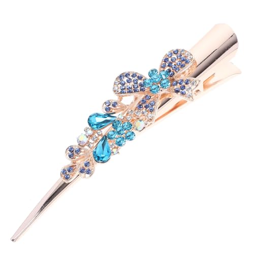 GALPADA Strass Haar Clip Damen Vintage Schmuck Haarspange Für Hochzeiten Und Partys Große Haarspange Blau Haarschmuck Für Frauen von GALPADA