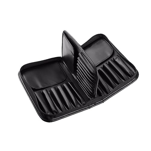 GALPADA Große Kapazität Makeup Pinsel Tasche PU Leder Kosmetiktasche Leicht Tragbar Reise Organizer Make Up Pinsel Aufbewahrungstasche von GALPADA