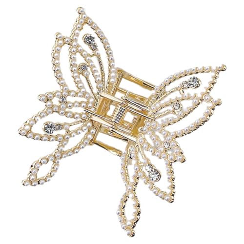 GALPADA Große Perlen Haarklammer Exklusive Schmetterlings Haarklammer mit Strass für Damen für Partys und Festliche Anlässe Leicht und für Look von GALPADA