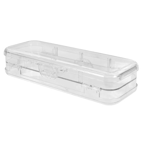GALPADA Große Transparente Doppellagige Stiftebox mit Deckel Geräumige Aufbewahrung für Bleistifte Stifte und Schreibwaren Sicherer Verschluss für Schule und Büro von GALPADA