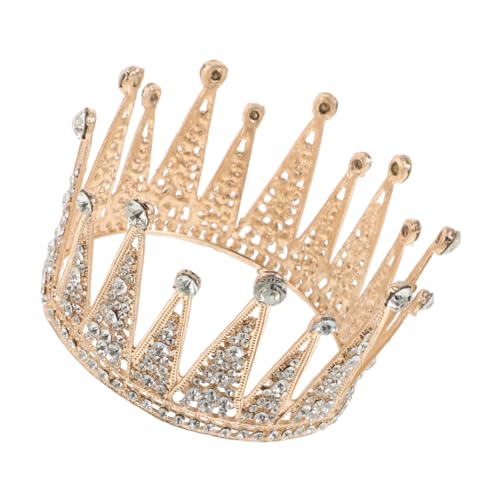 GALPADA Große Volle Runde Strass Prinzessin Tiara Haarschmuck Damen Kopfschmuck für Hochzeit Geburtstag Party von GALPADA