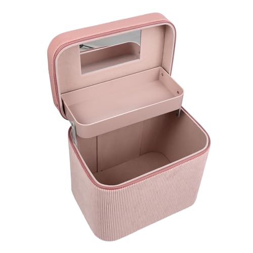 GALPADA Großer Kosmetikkoffer Damen Handlich Tragbar mit Spiegel Robuste Doppel Lagige Makeup Aufbewahrungstasche für Alltag Reisen und Pflege von GALPADA